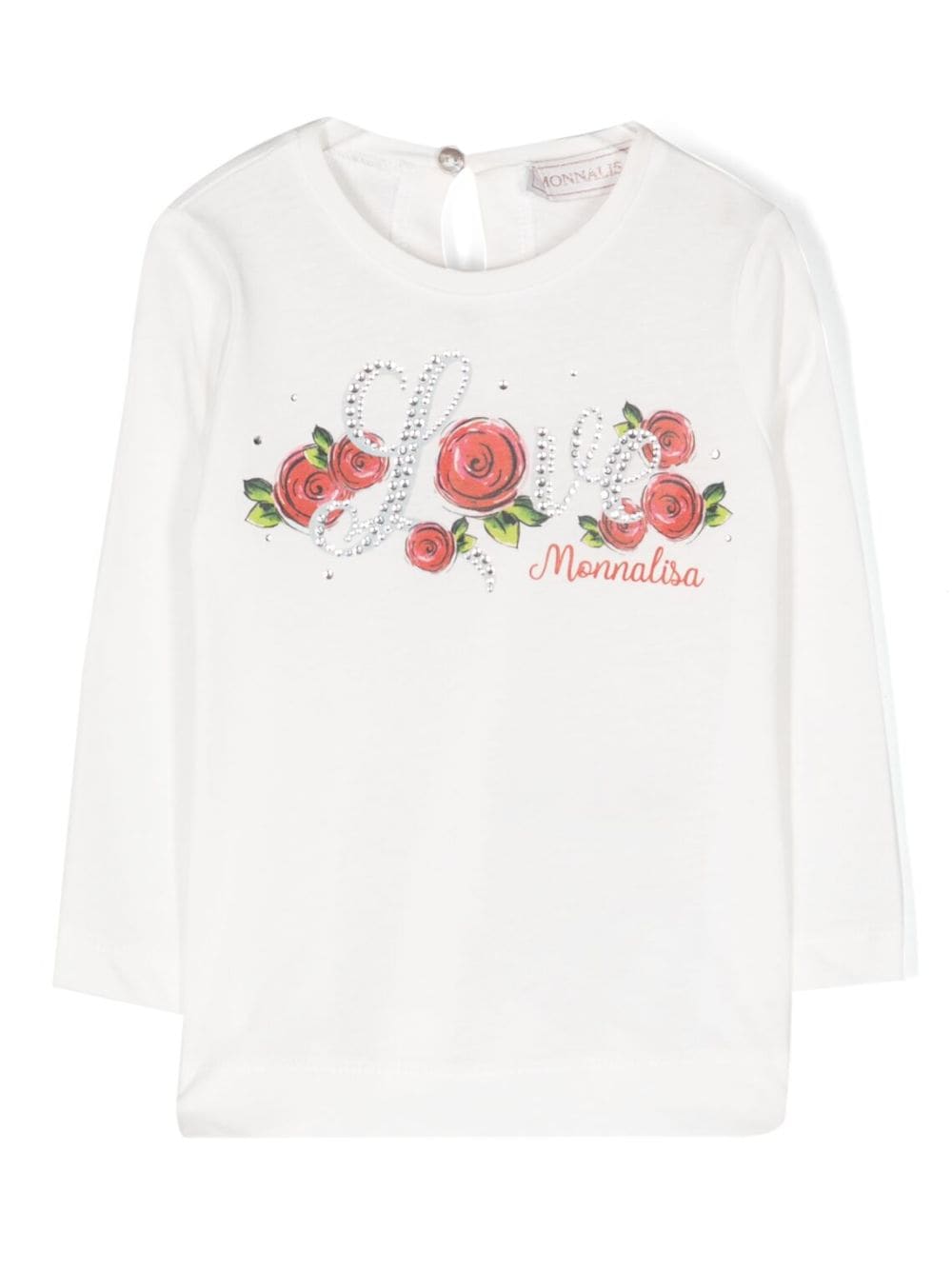 Monnalisa logo-print coton T-shirt - White von Monnalisa