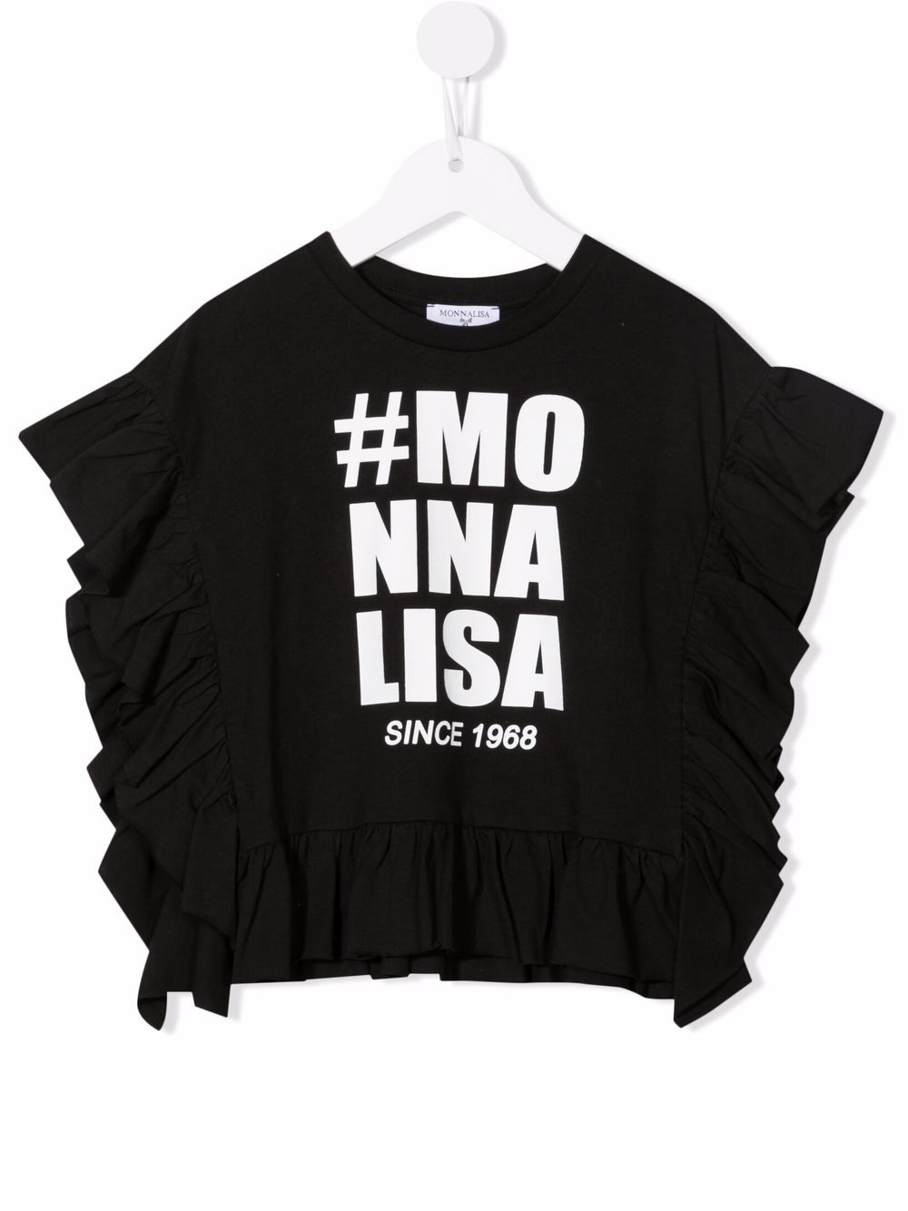 Monnalisa logo-print cotton T-shirt - Black von Monnalisa