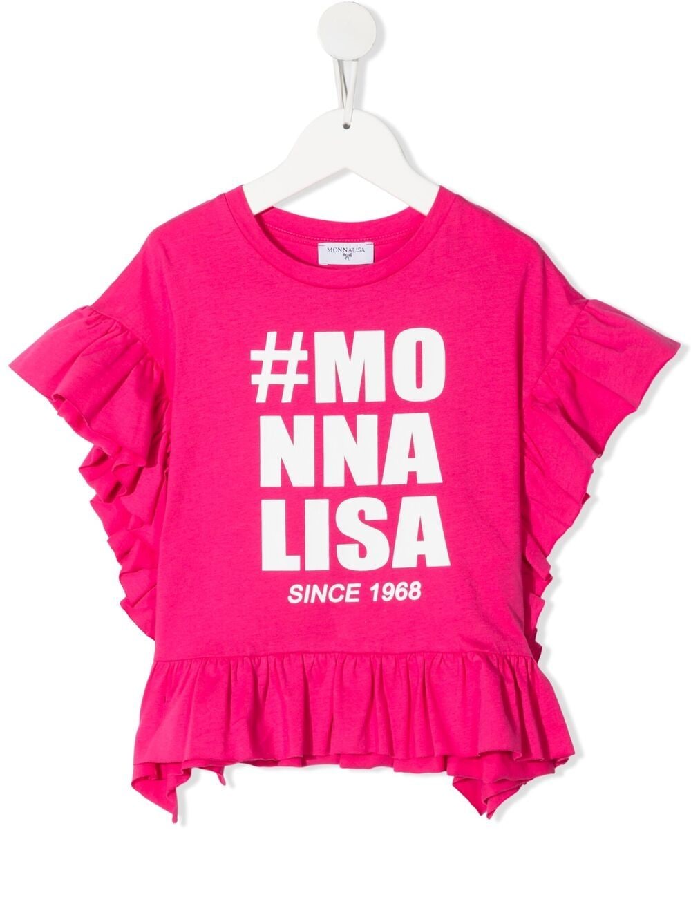 Monnalisa logo-print cotton T-shirt - Pink von Monnalisa