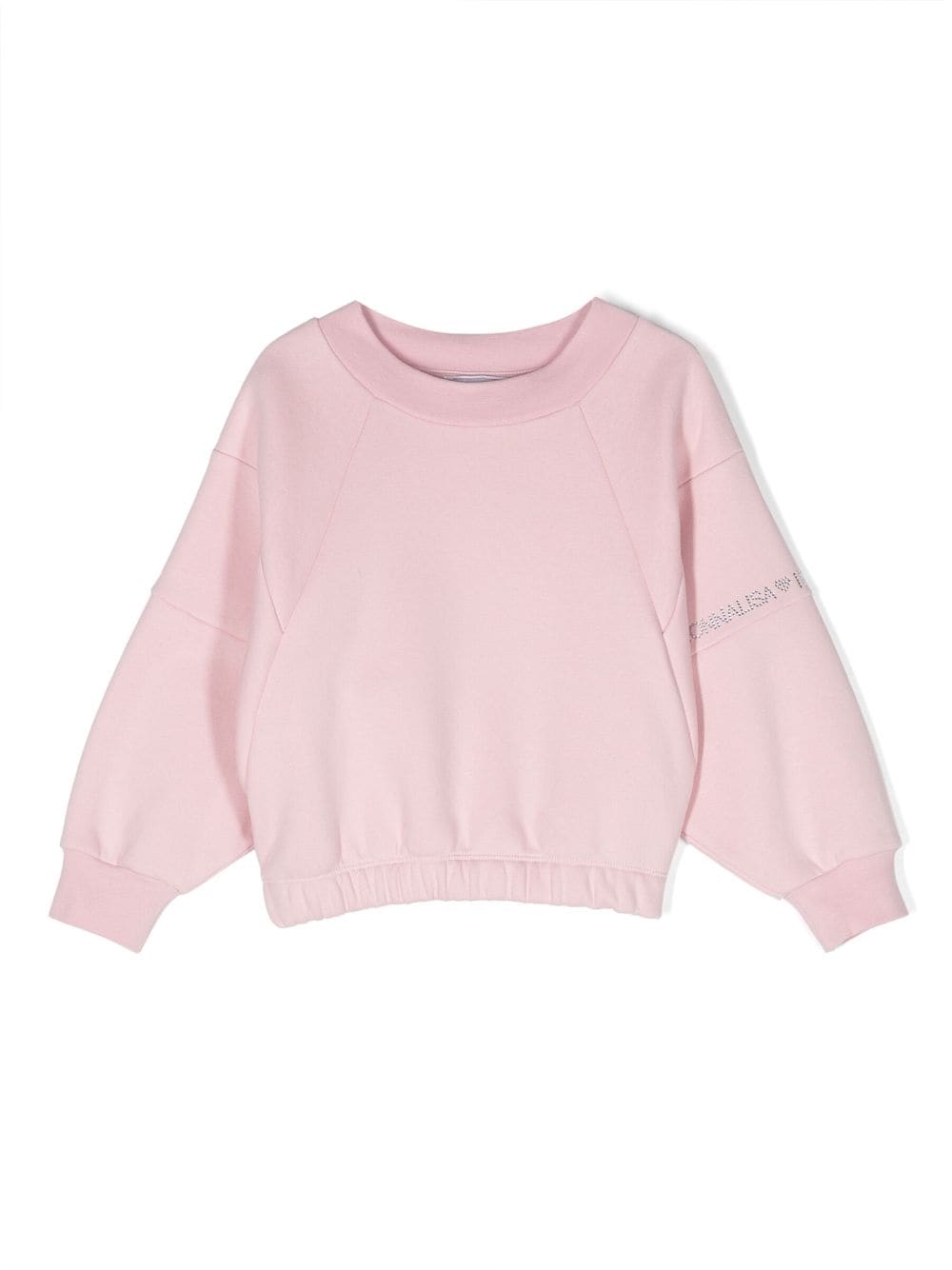 Monnalisa logo-print cotton-blend sweatshirt - Pink von Monnalisa