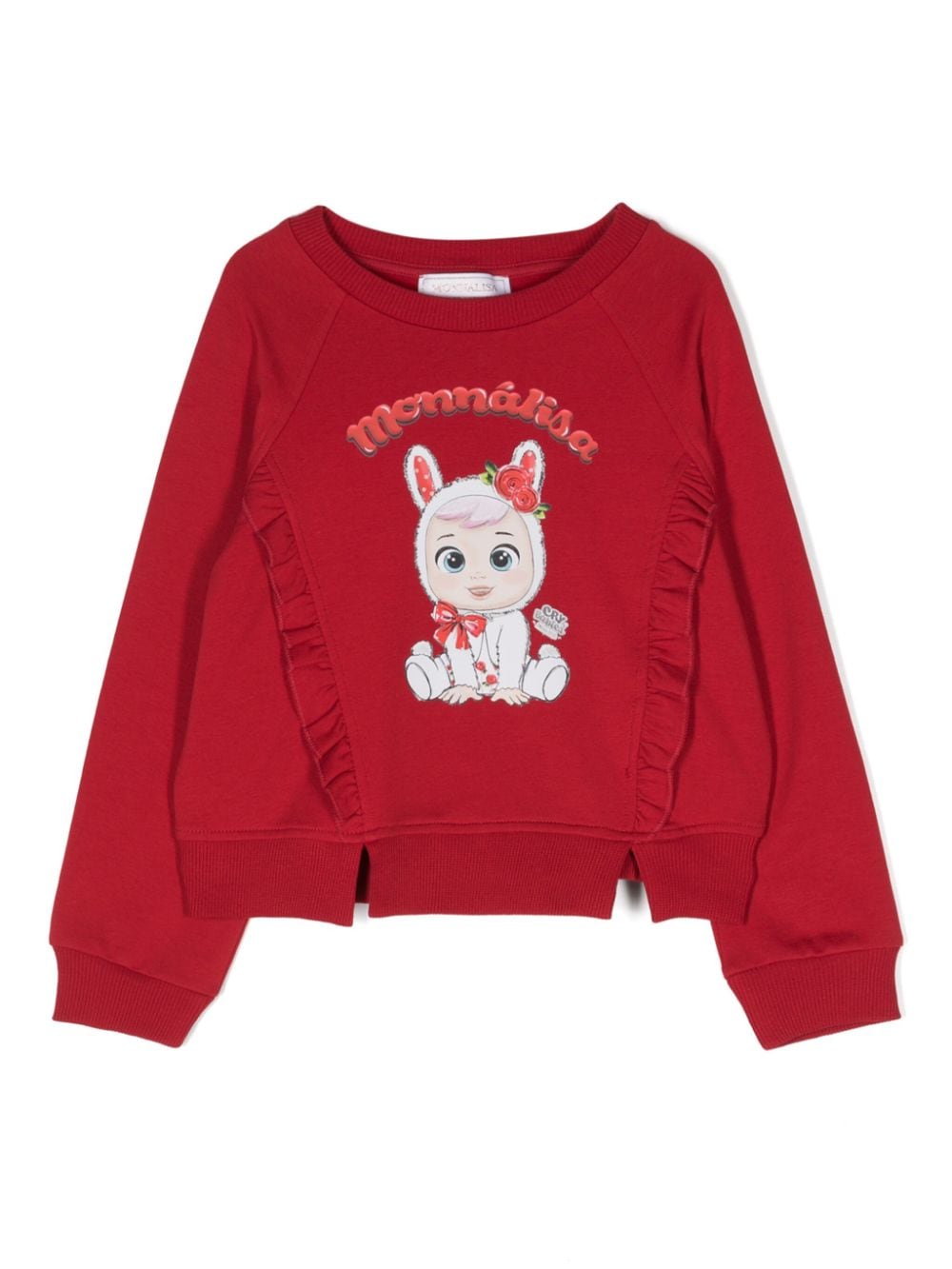 Monnalisa logo-print cotton sweatshirt - Red von Monnalisa