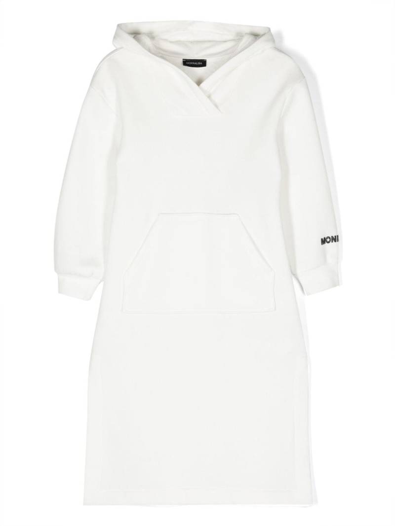 Monnalisa logo-print hoodie dress - White von Monnalisa