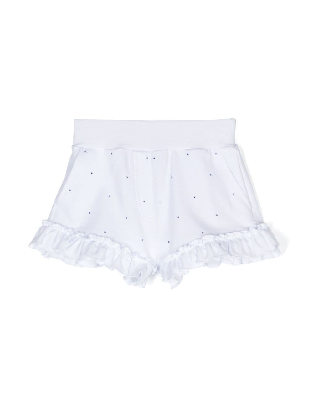 Monnalisa logo-print rhinestone-embellished shorts - White von Monnalisa