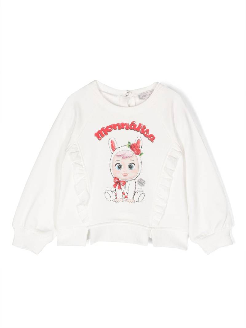 Monnalisa logo-print round-neck sweatshirt - White von Monnalisa