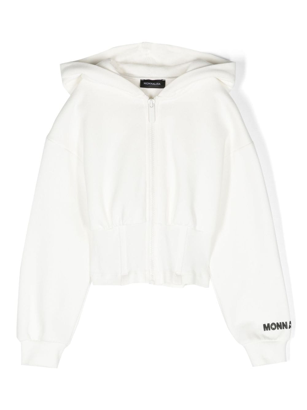 Monnalisa logo-print zip-up hoodie - White von Monnalisa