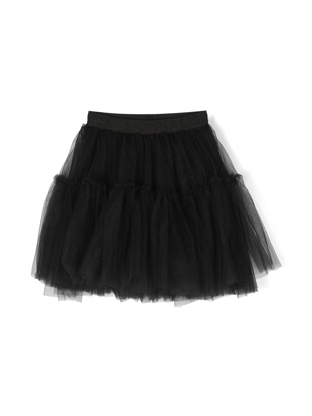 Monnalisa logo-waistband cotton tutu skirt - Black von Monnalisa