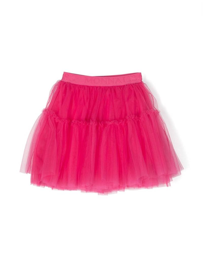 Monnalisa logo-waistband cotton tutu skirt - Pink von Monnalisa