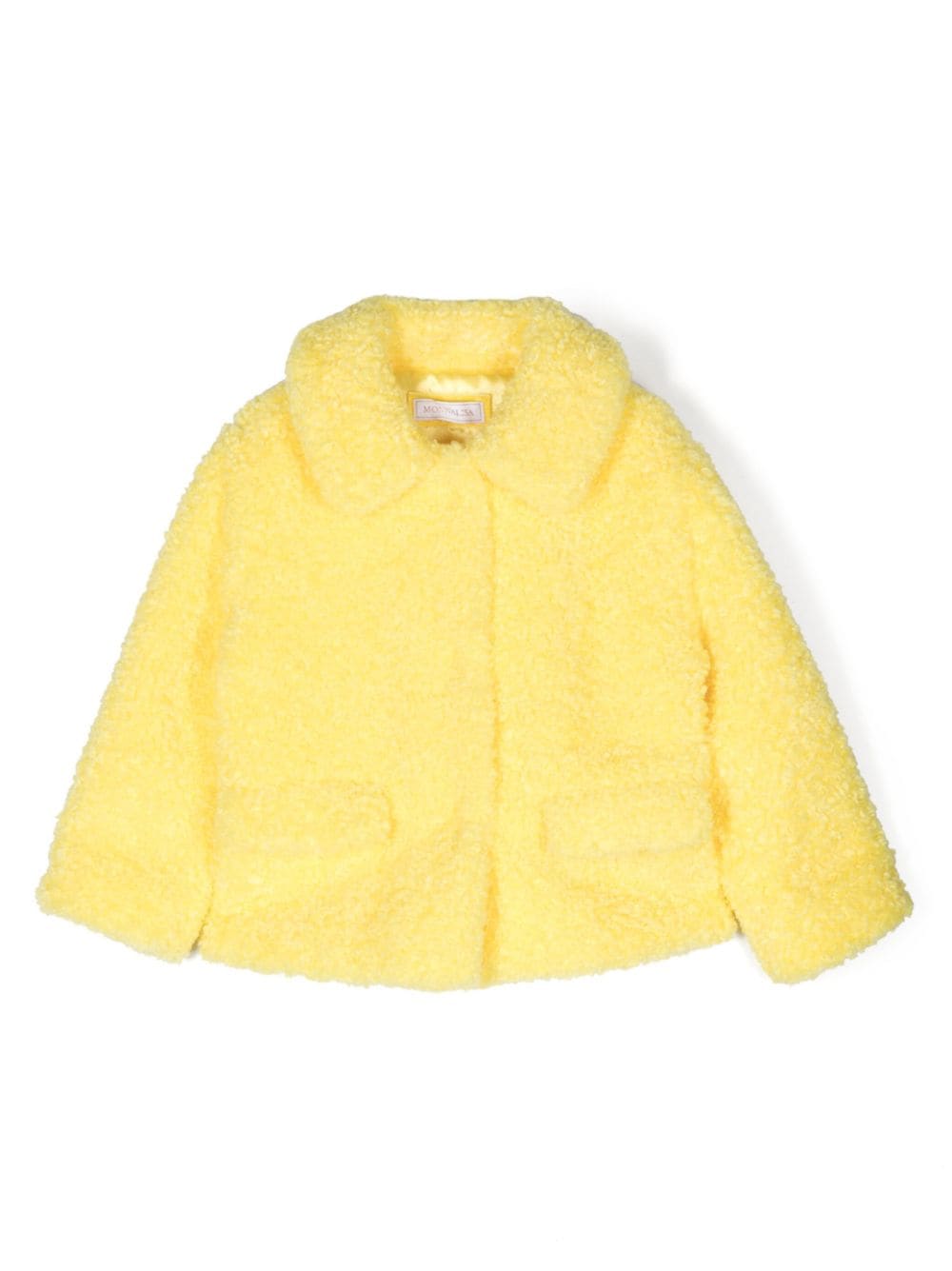 Monnalisa long-sleeve bouclé coat - Yellow von Monnalisa