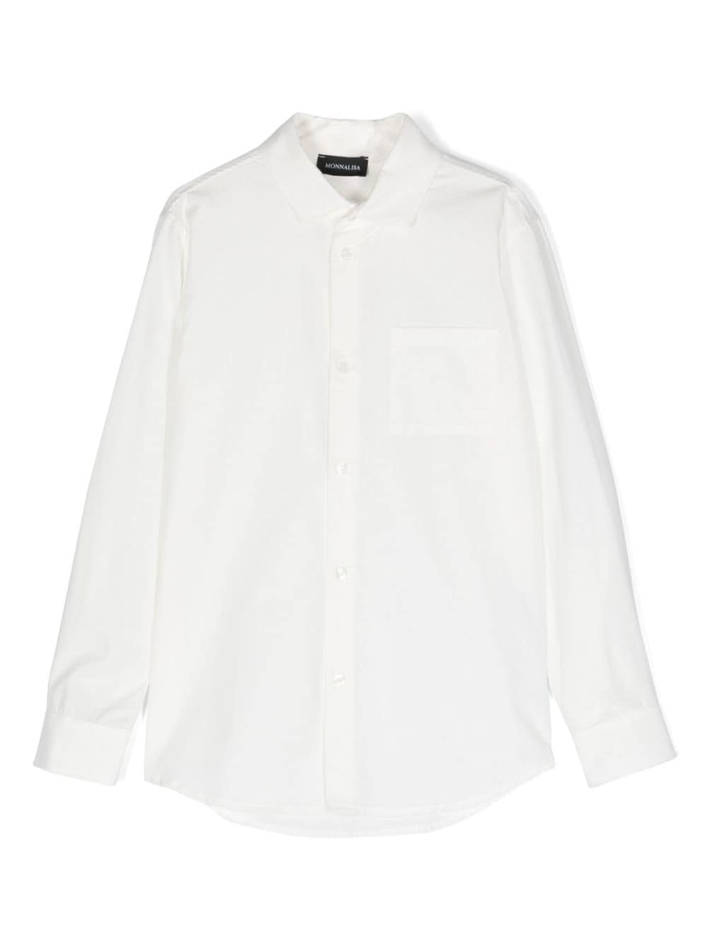 Monnalisa long-sleeved cotton shirt - White von Monnalisa