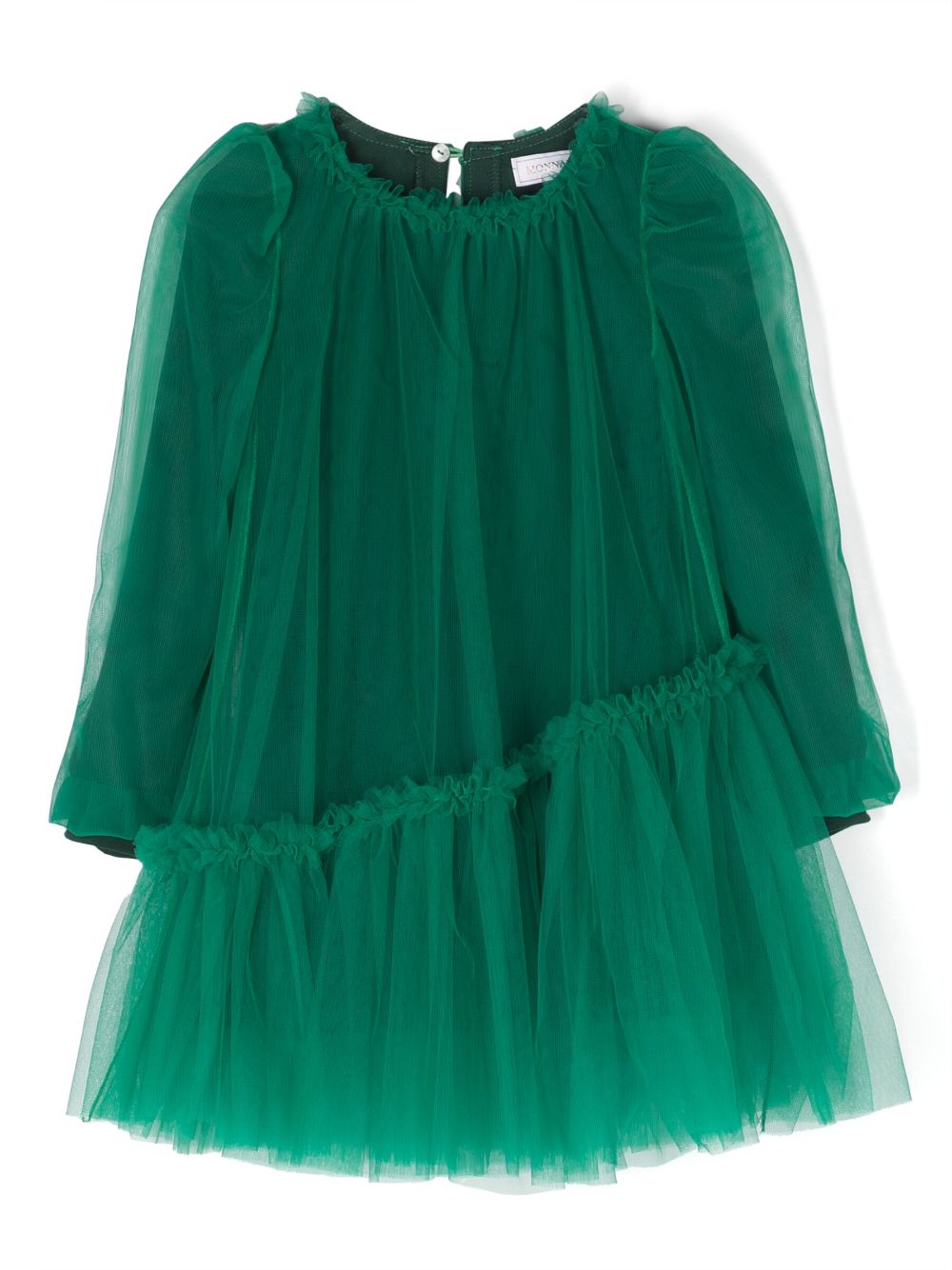 Monnalisa long-sleeved tulle dress - Green von Monnalisa