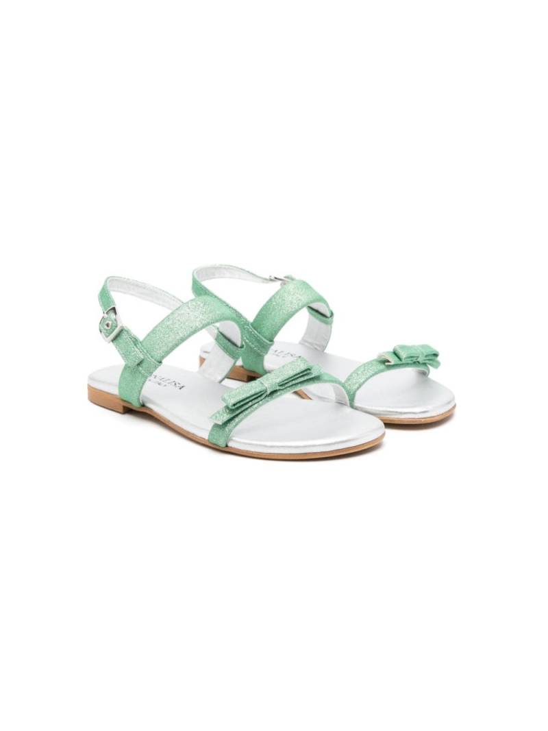 Monnalisa metallic leather sandals - Green von Monnalisa