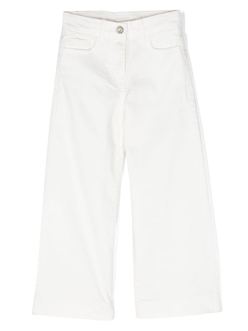 Monnalisa mid-rise wide-leg jeans - White von Monnalisa