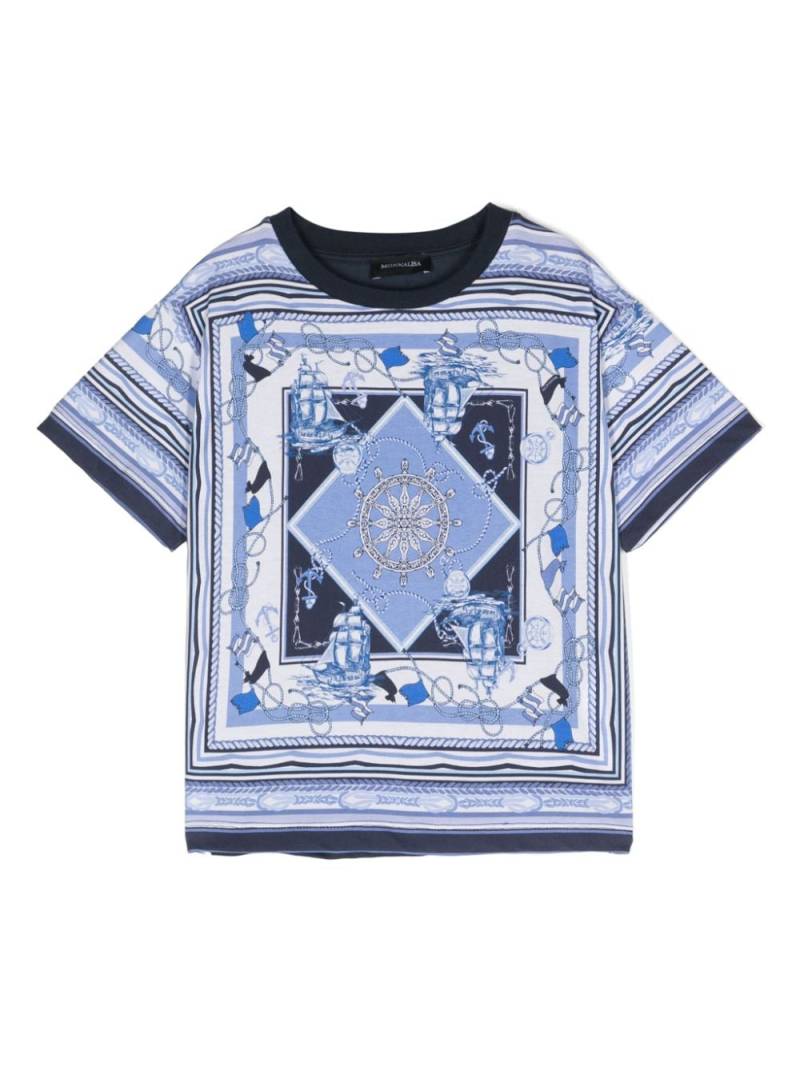 Monnalisa nautical-print T-shirt - Blue von Monnalisa