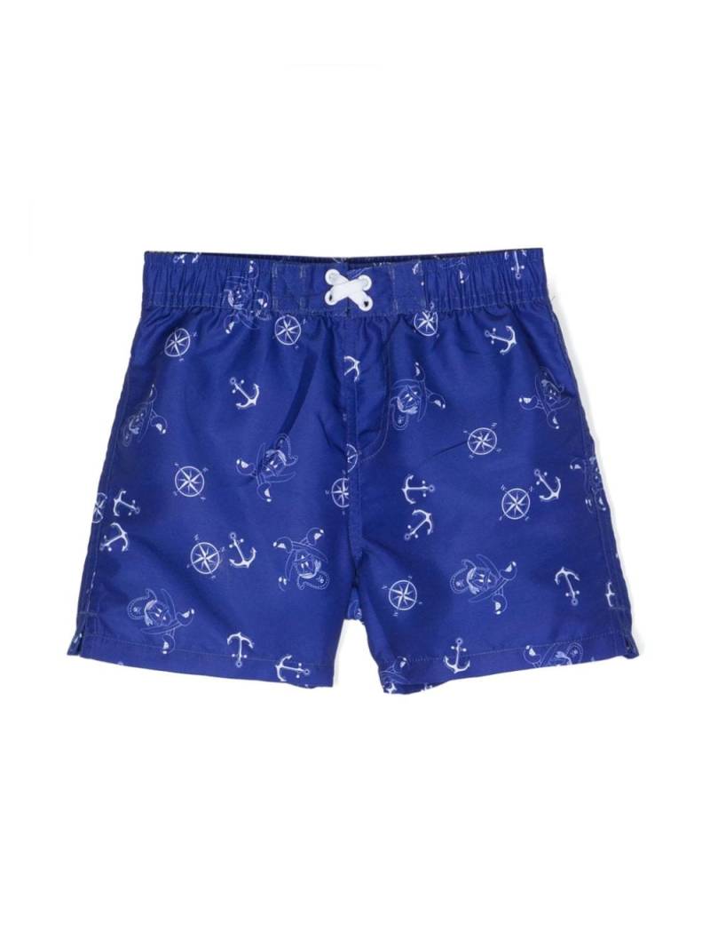 Monnalisa nautical-printed swim shorts - Blue von Monnalisa
