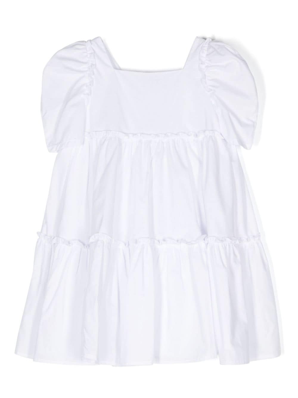 Monnalisa pleated flared dress - White von Monnalisa