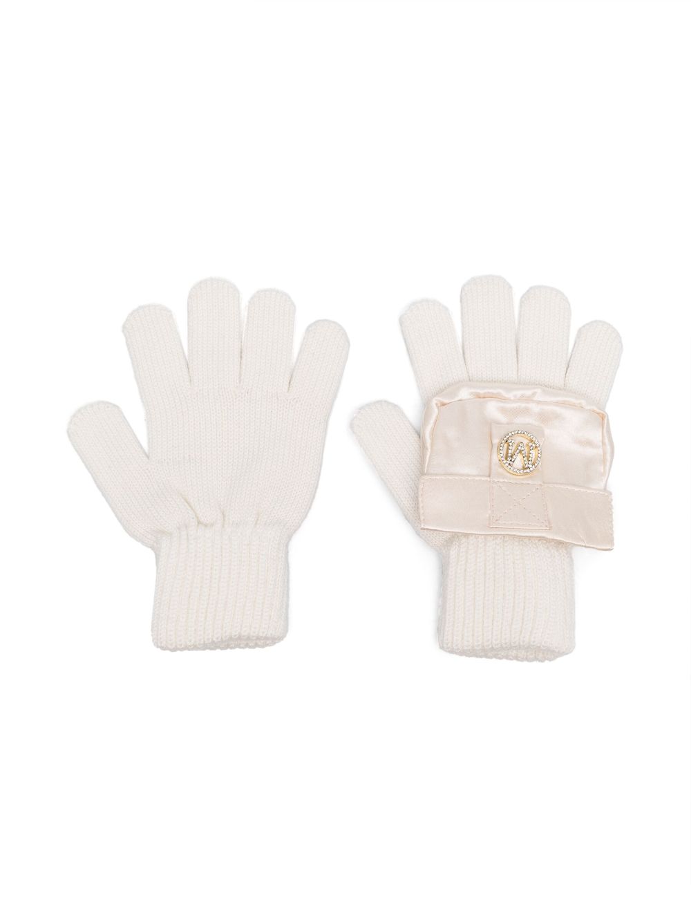 Monnalisa pouch-detail full-finger gloves - White von Monnalisa