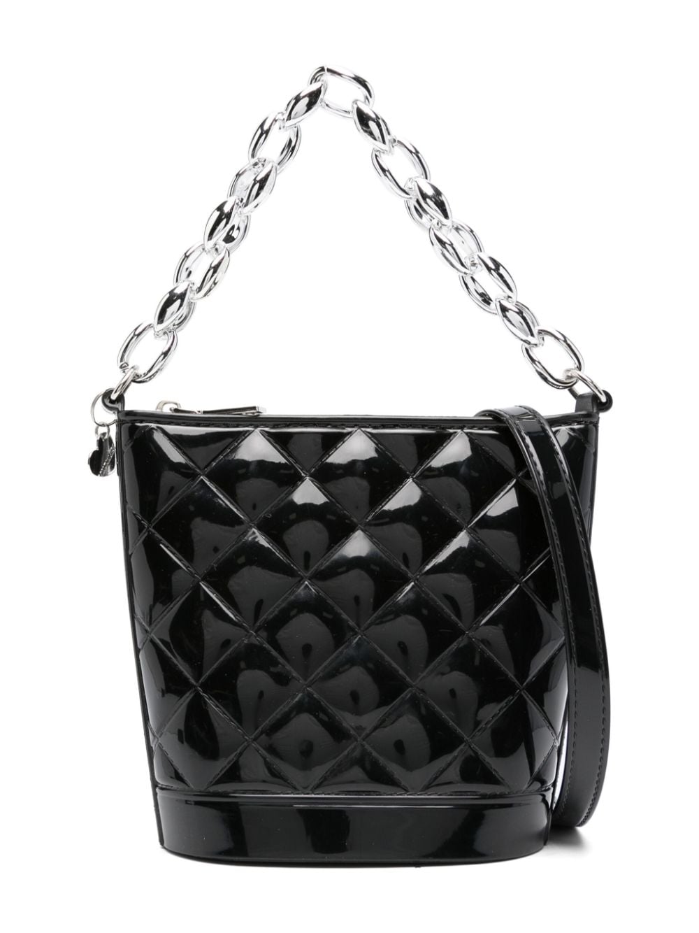 Monnalisa quilted chain-link tote bag - Black von Monnalisa