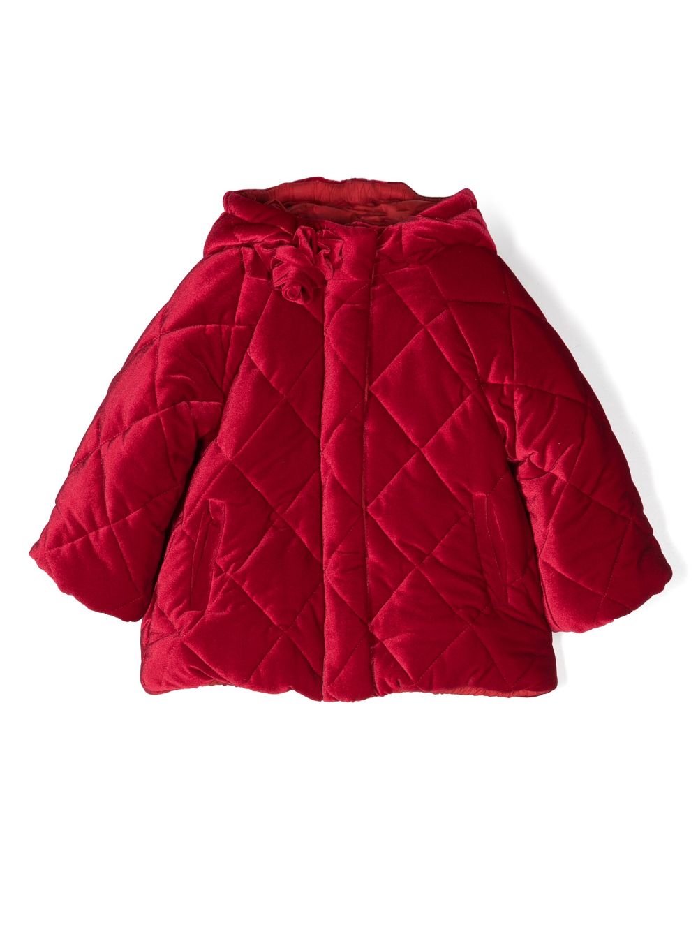 Monnalisa quilted hooded coat - Red von Monnalisa