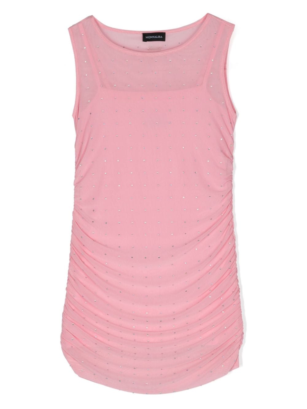 Monnalisa rhinestone-embellished draped sleeveless dress - Pink von Monnalisa