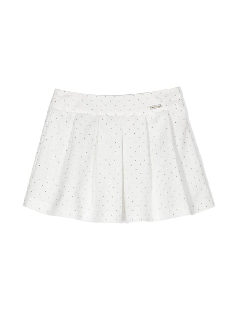 Monnalisa rhinestone-embellished pleated skirt - White von Monnalisa