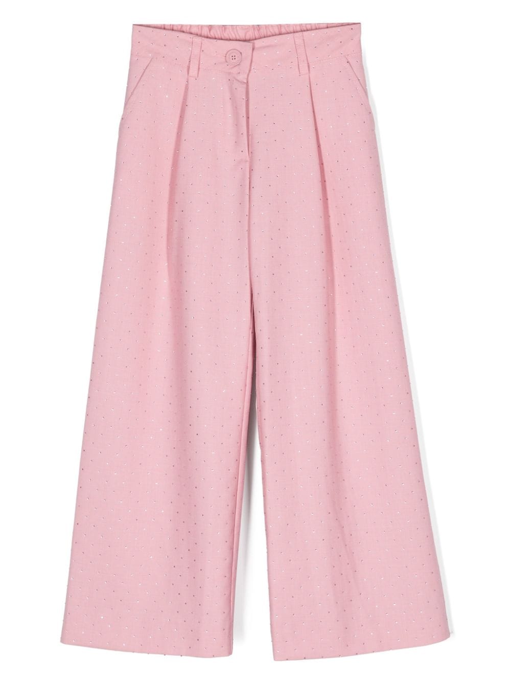 Monnalisa rhinestone-embellished straight-leg trousers - Pink von Monnalisa