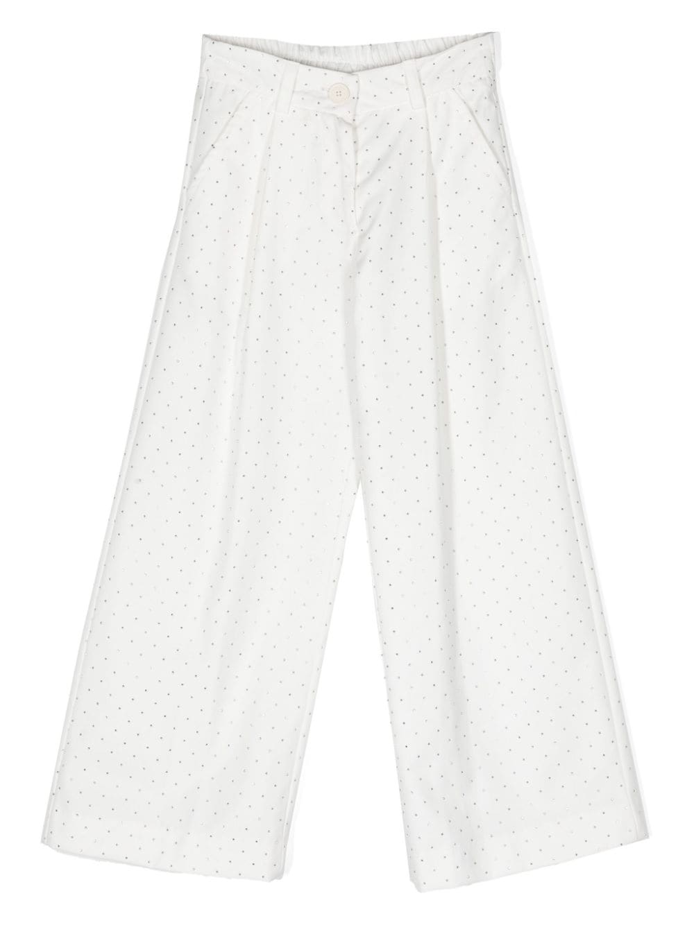 Monnalisa rhinestone-embellished wide-leg trousers - White von Monnalisa