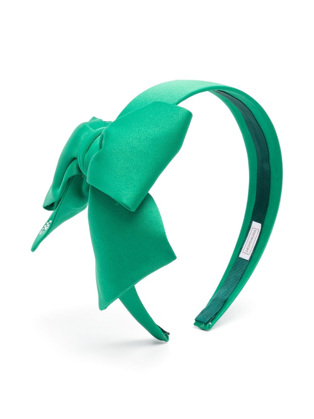 Monnalisa rhinestone-logo bow-detailed headband - Green von Monnalisa