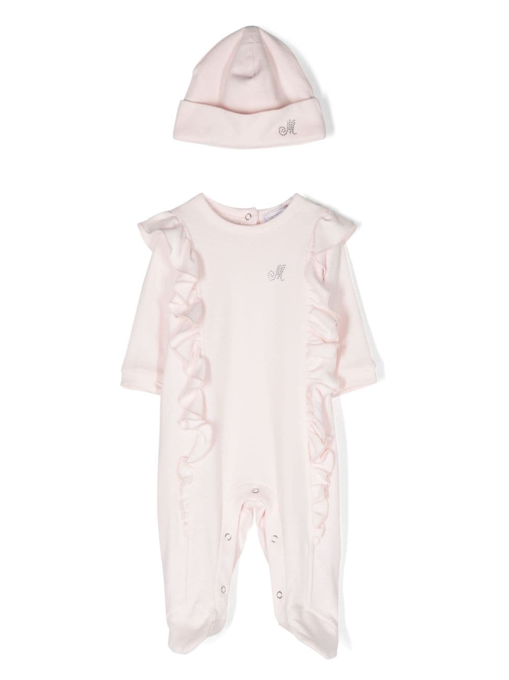 Monnalisa ruffle-detail babygrow set - Pink von Monnalisa