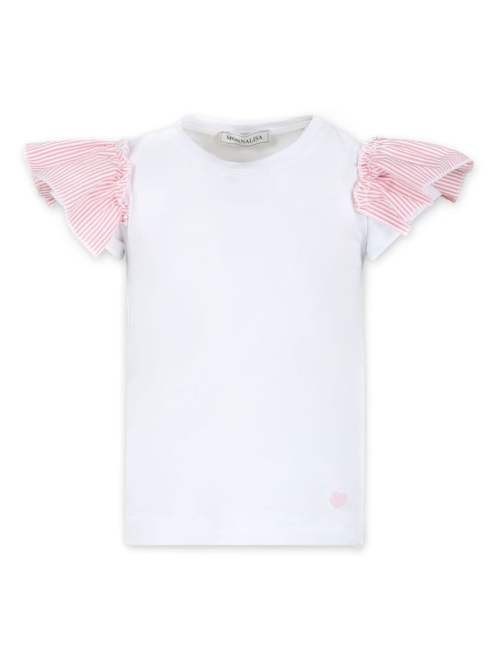 Monnalisa ruffle-detail round-neck T-shirt - White von Monnalisa