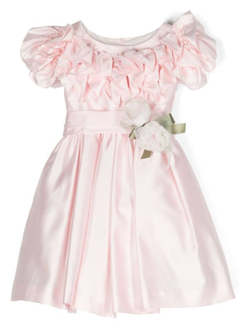 Monnalisa ruffled belted dress - Pink von Monnalisa