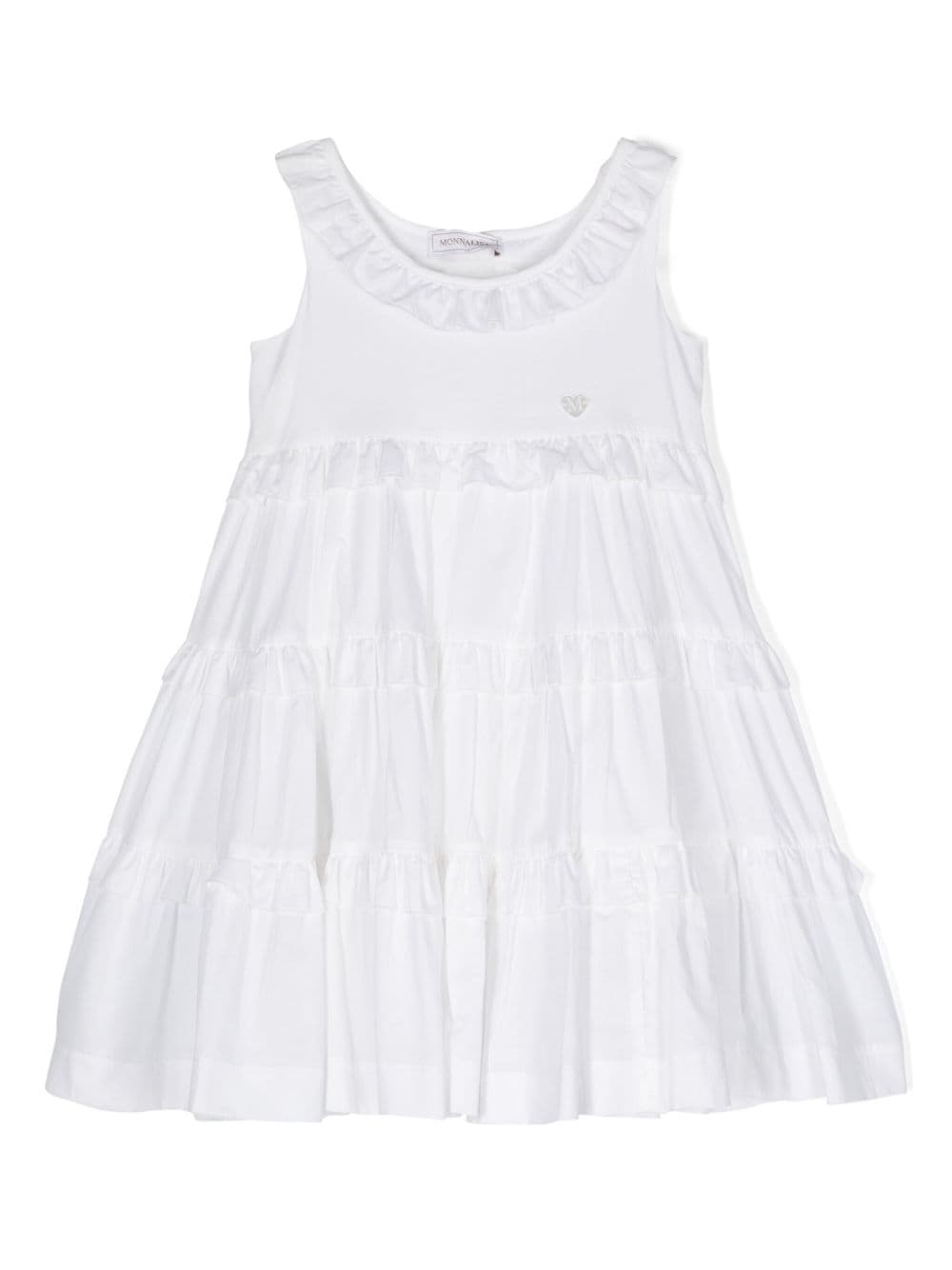 Monnalisa ruffled-detailing cotton dress - White von Monnalisa