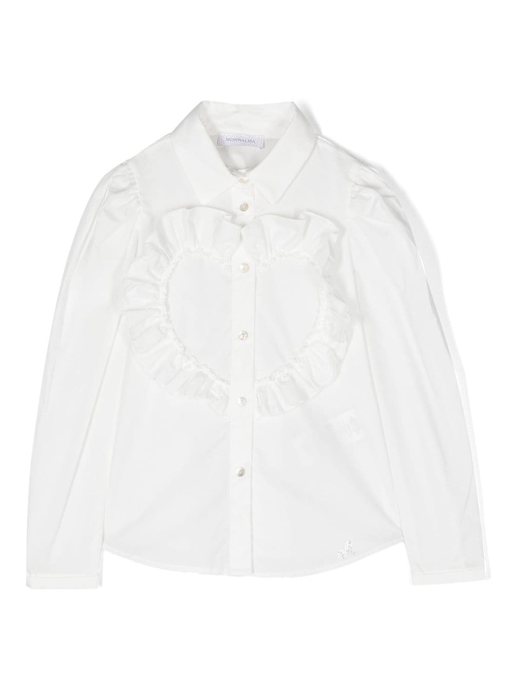 Monnalisa ruffled-detailing long-sleeve shirt - White von Monnalisa