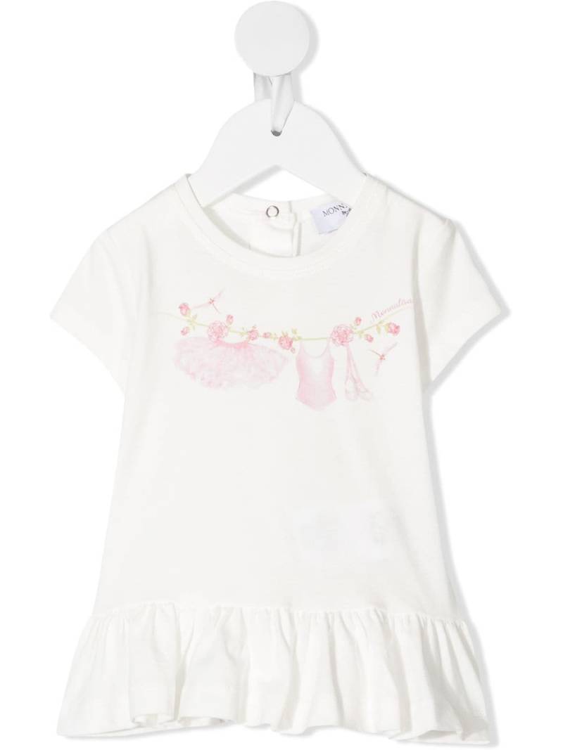 Monnalisa ruffled hem T-shirt - White von Monnalisa