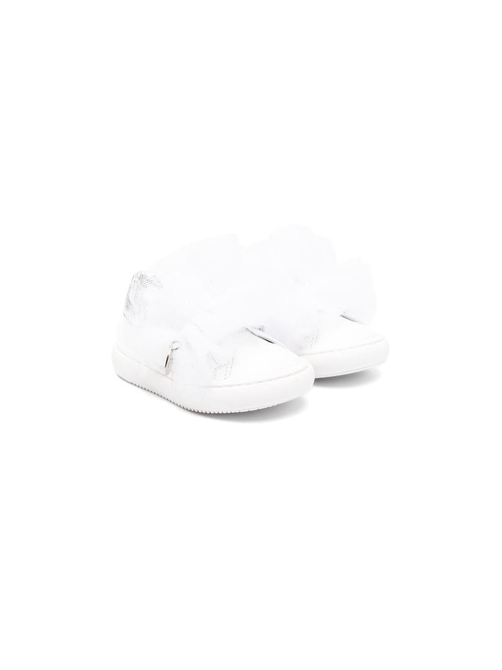 Monnalisa ruffled leather sneakers - White von Monnalisa