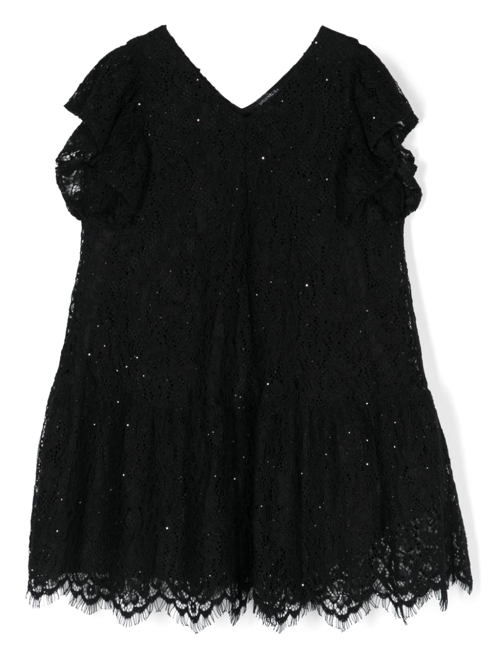 Monnalisa sequin-embellished lace dress - Black von Monnalisa