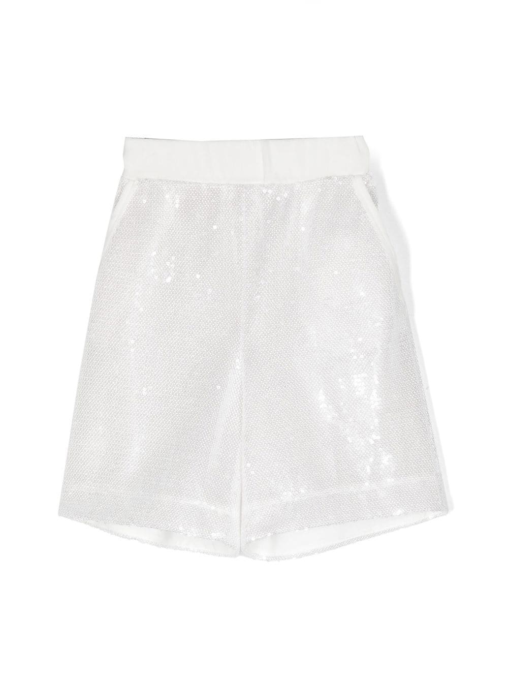 Monnalisa sequin-embellished wide-leg shorts - White von Monnalisa