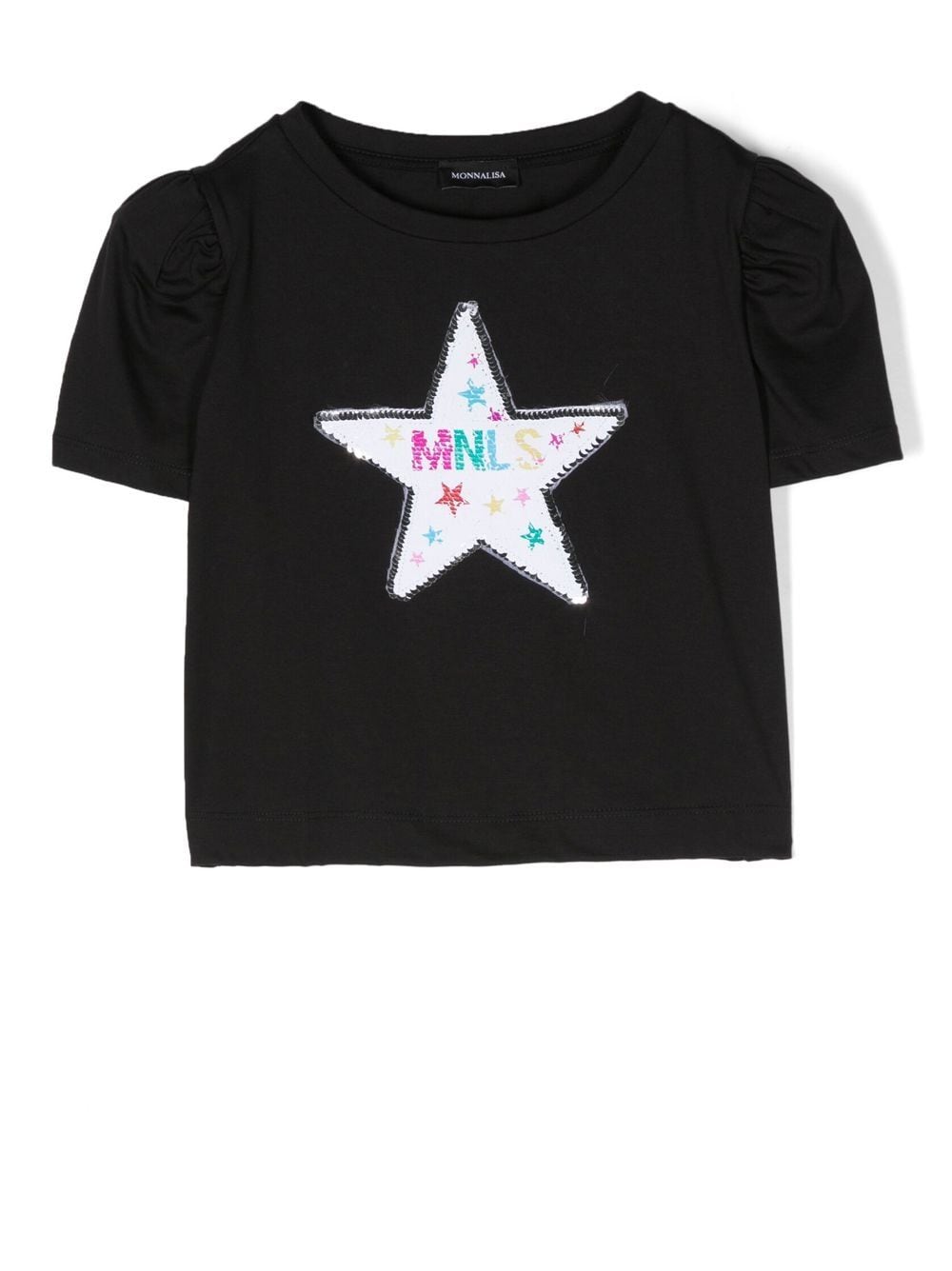 Monnalisa sequin-star T-shirt - Black von Monnalisa