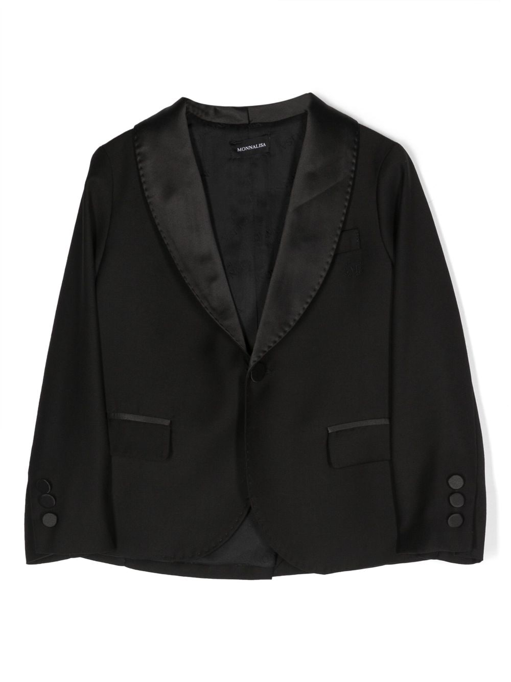 Monnalisa shawl-lapels single-breasted blazer - Black von Monnalisa