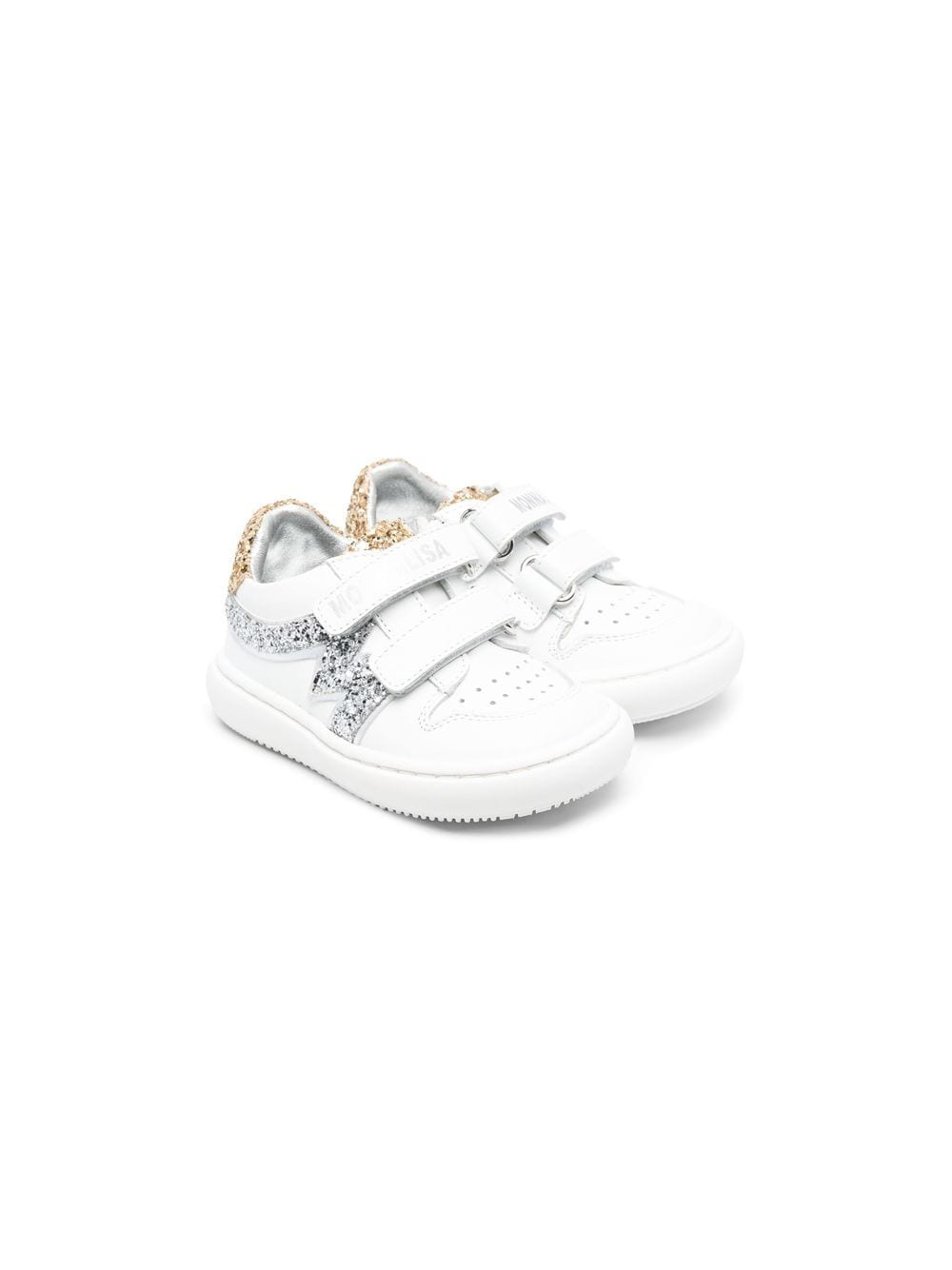 Monnalisa shimmer detail touch-strap sneakers - White von Monnalisa