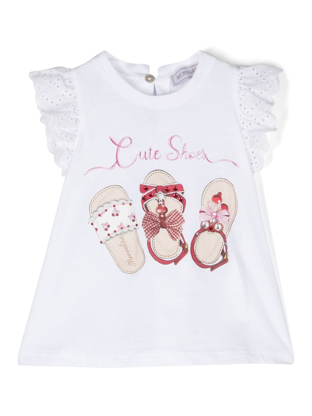 Monnalisa shoes-print T-shirt - White von Monnalisa