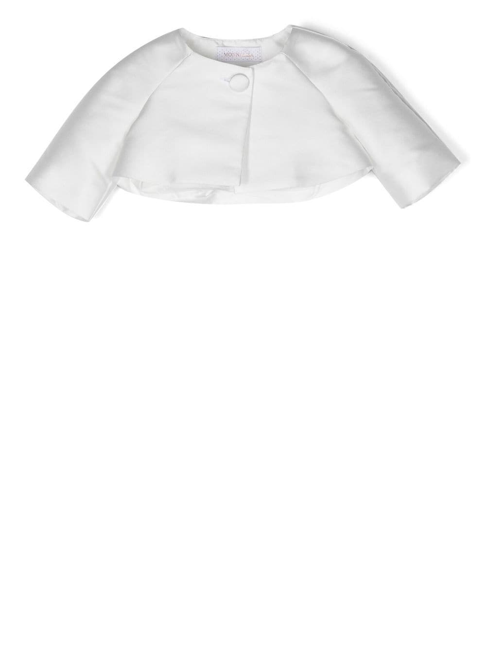 Monnalisa single-button bolero jacket - White von Monnalisa