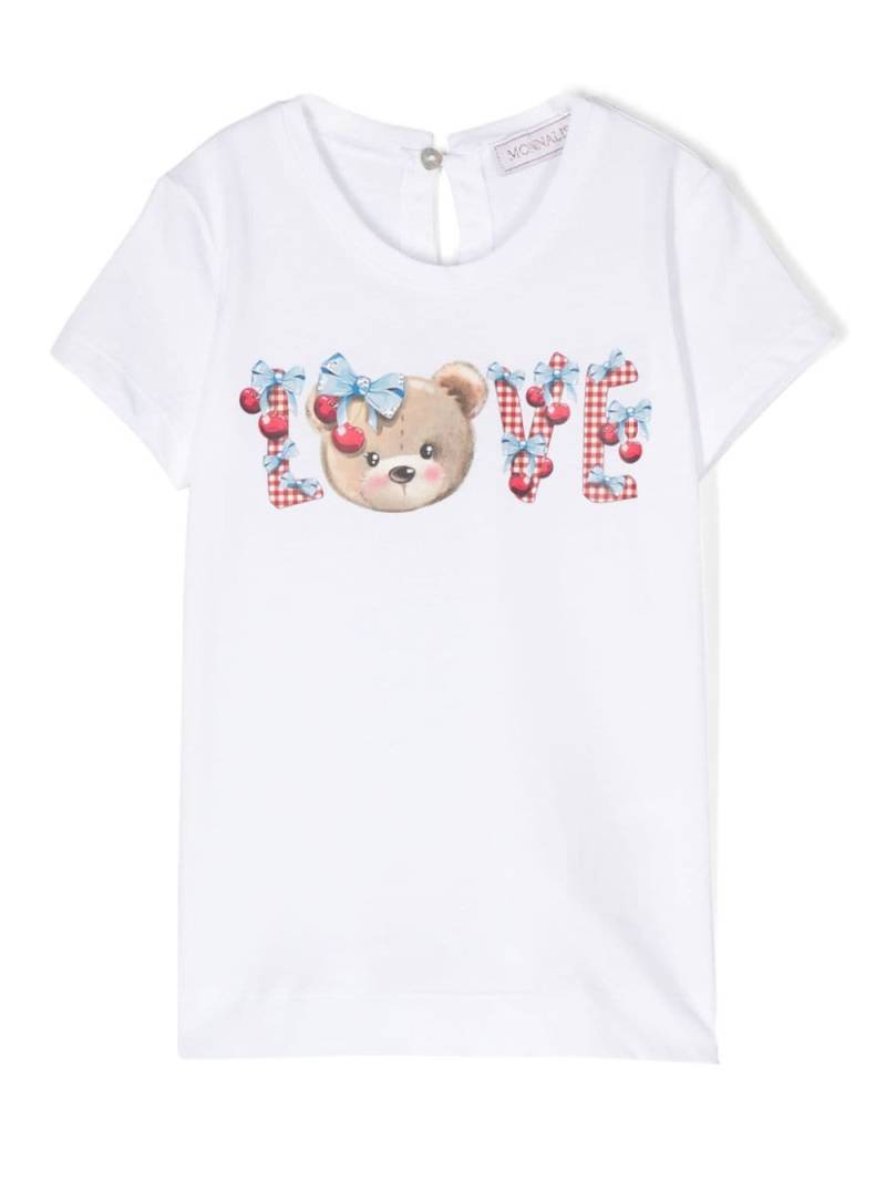 Monnalisa slogan-print T-shirt - White von Monnalisa