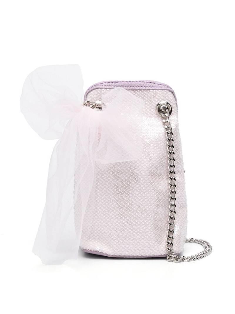 Monnalisa snakeskin-effect leather bucket bag - Pink von Monnalisa