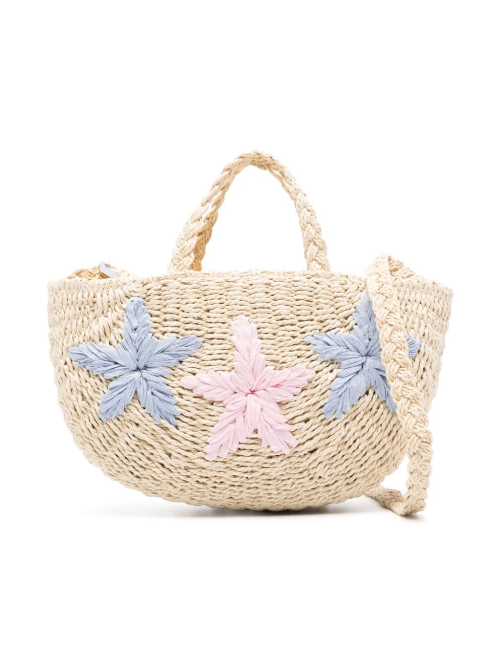 Monnalisa star-embroidered beach bag - Neutrals von Monnalisa