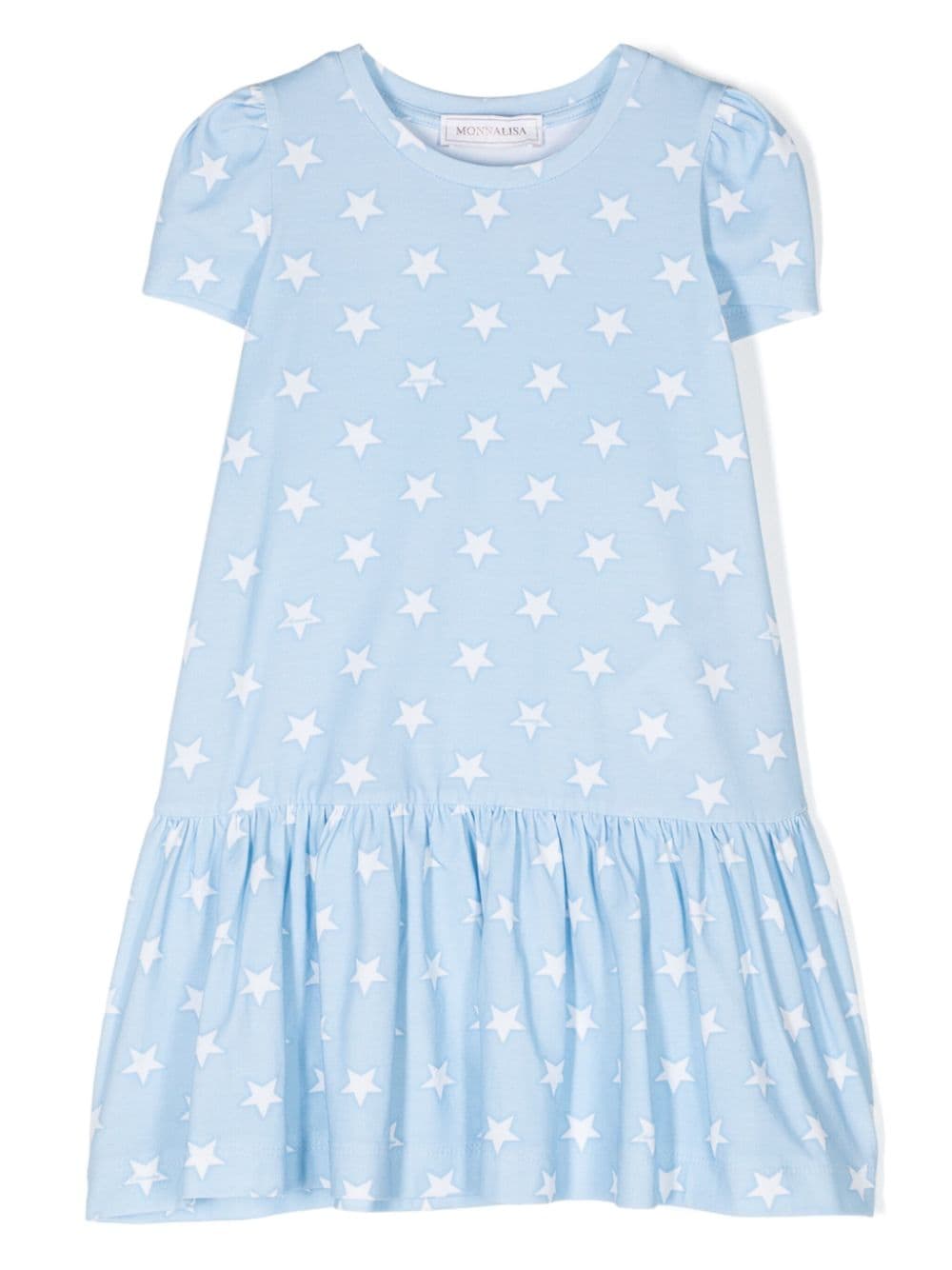 Monnalisa star-print peplum T-shirt dress - Blue von Monnalisa