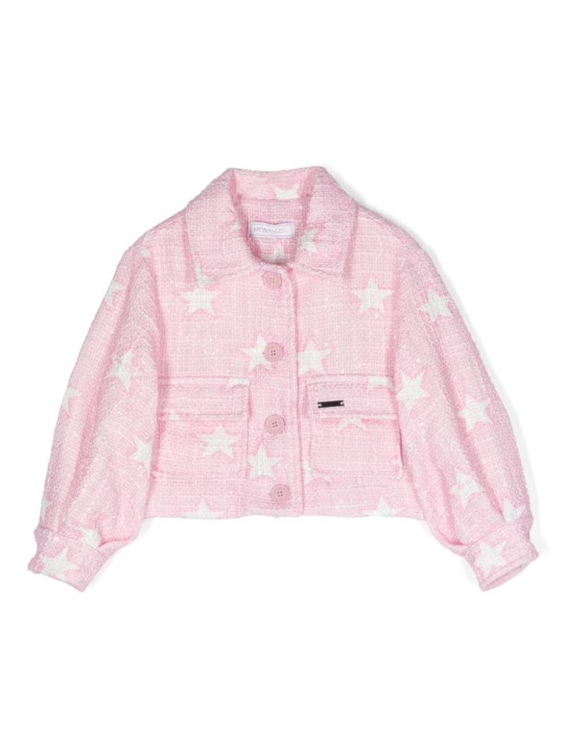 Monnalisa star-print tweed jacket - Pink von Monnalisa