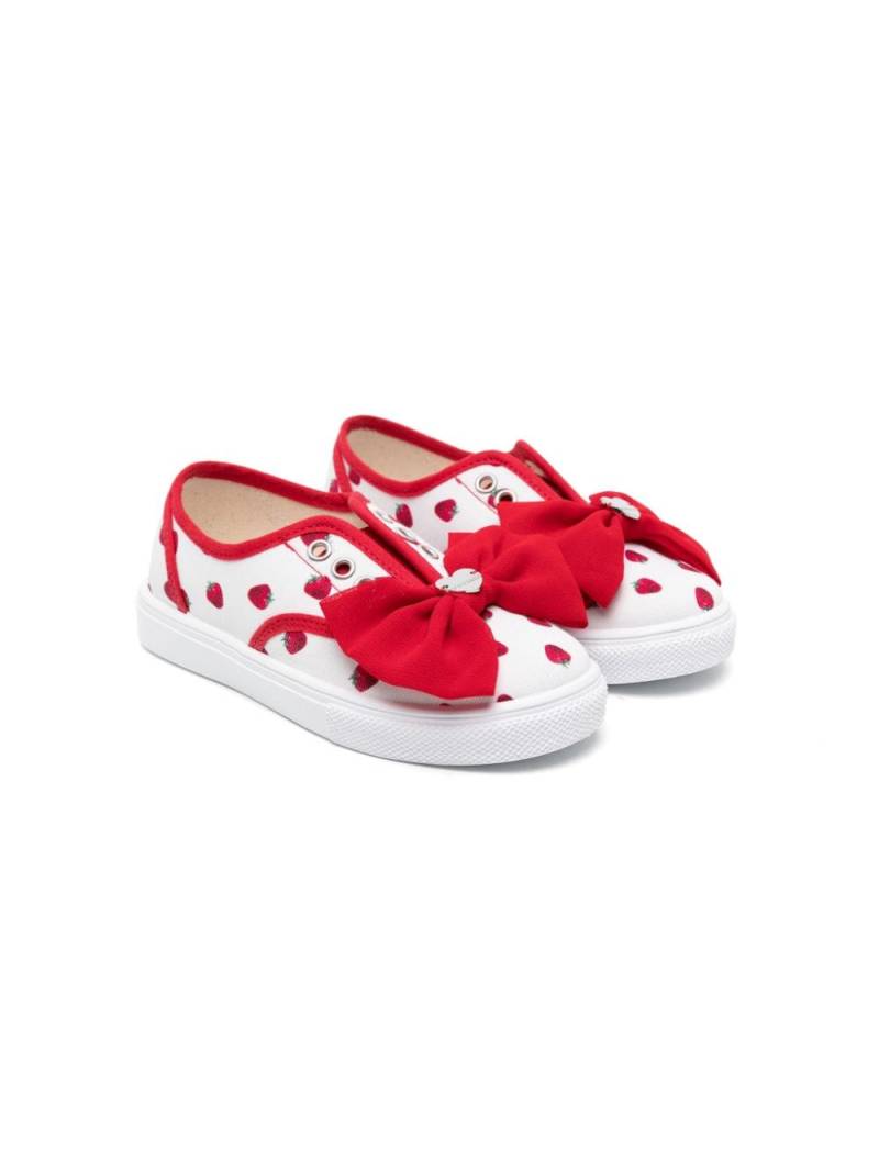 Monnalisa strawberry-print slip-on sneakers - White von Monnalisa