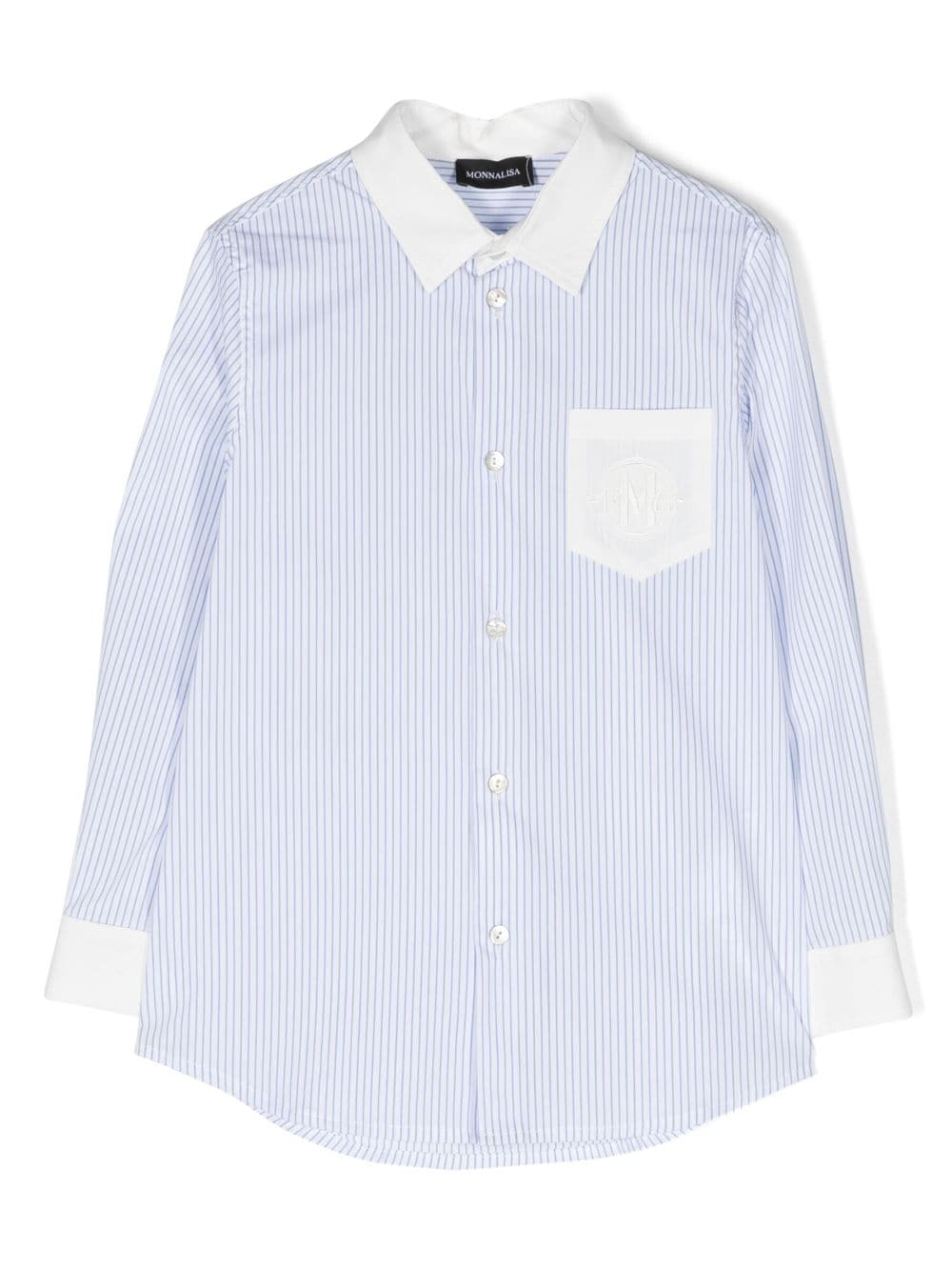 Monnalisa stripe-print cotton-blend shirt - White von Monnalisa