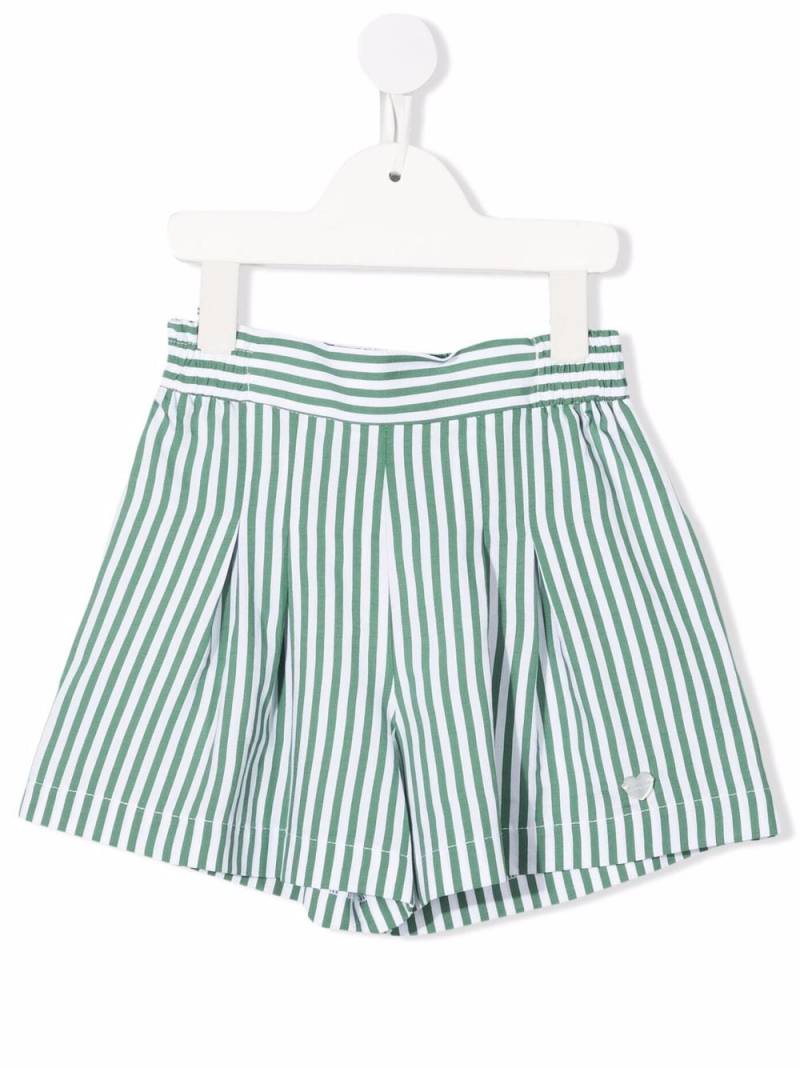 Monnalisa striped fitted shorts - Green von Monnalisa