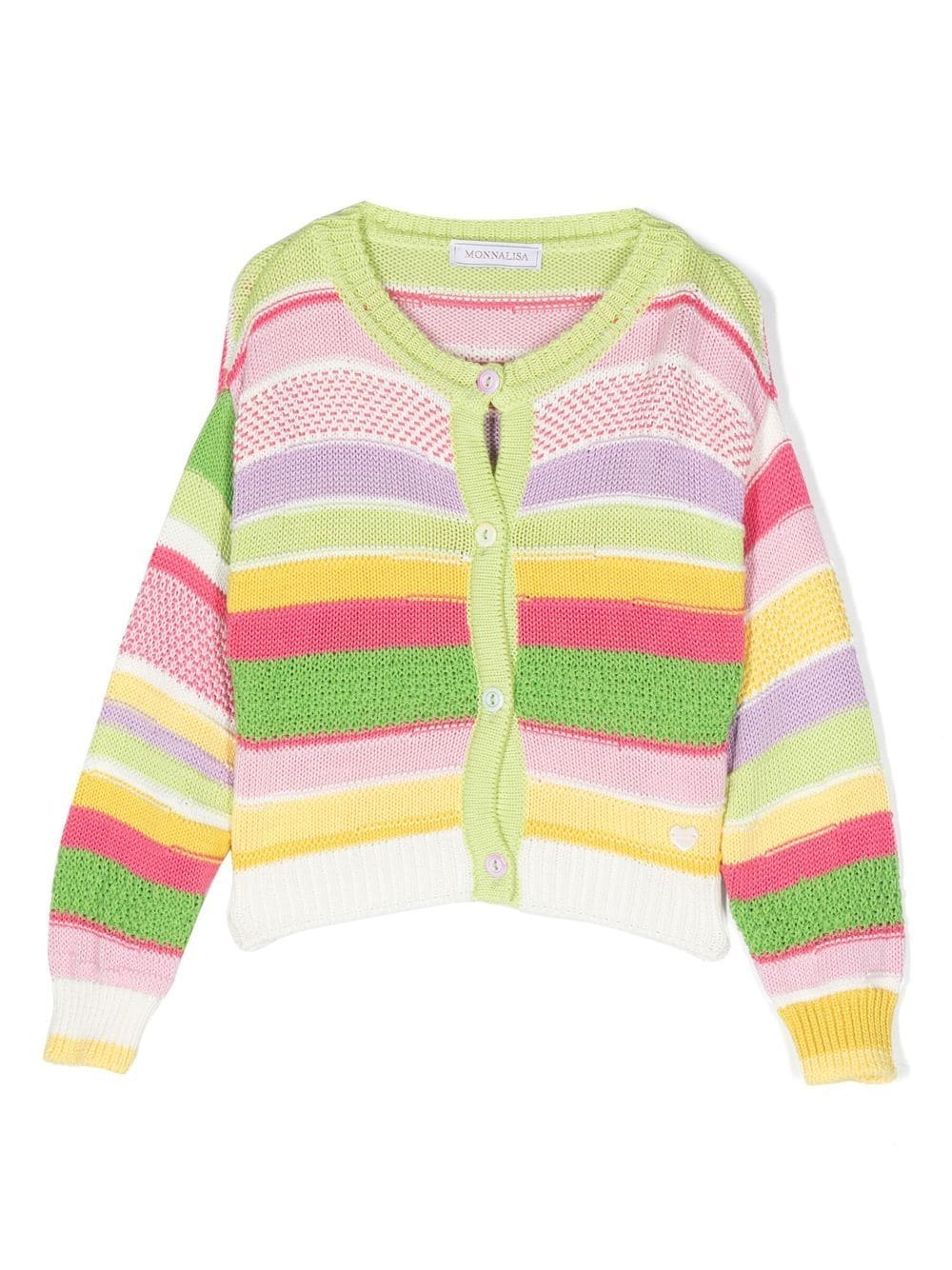 Monnalisa striped intarsia-knit cardigan - Green von Monnalisa